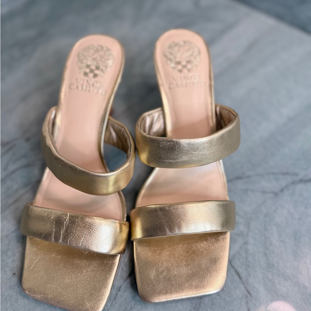 Vince Camuto Metallic Gold Sandals